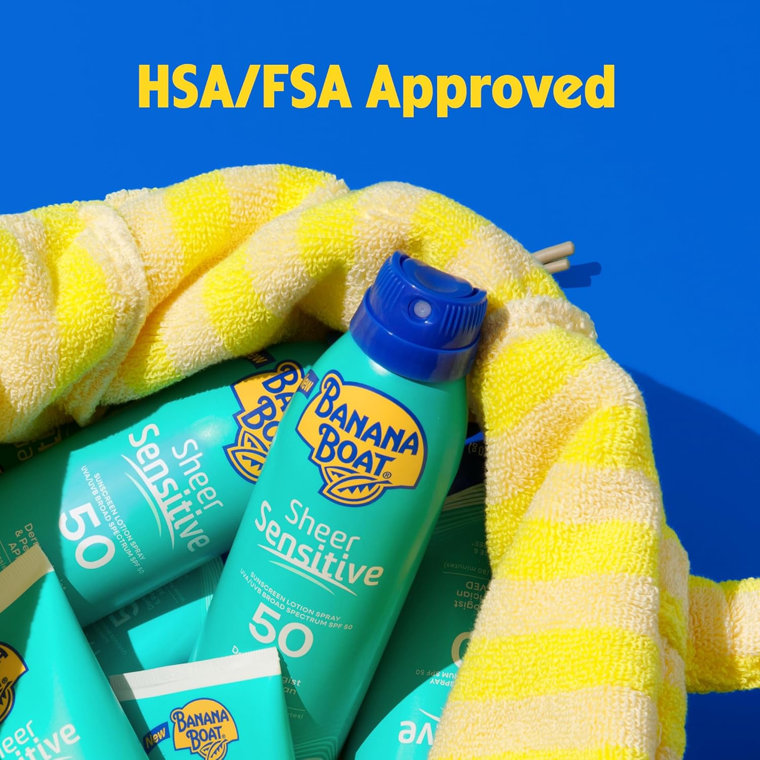 Banana Boat Sheer Sensitive Body Lotion SPF 50 – 80-Minute Water-Resistant SPF for Pool, Beach, and Outdoor Events, 3oz