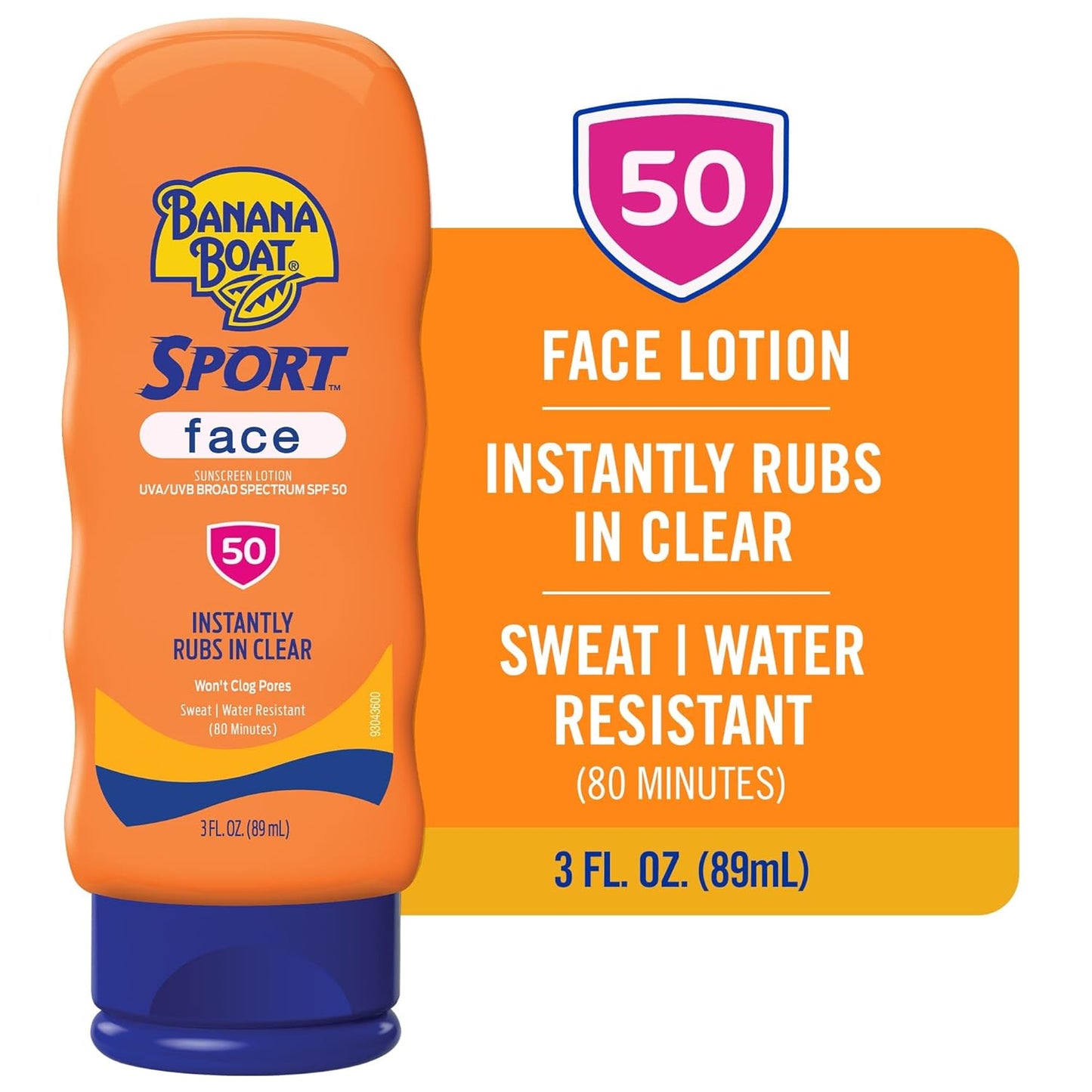 Banana Boat Sport Sunscreen for Face SPF 50 – Fragrance-Free Self-Care Staple for Morning Routines
