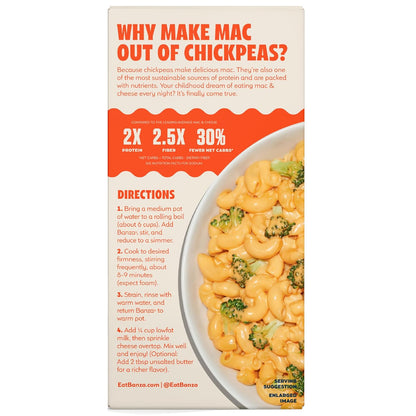 Banza Gluten-Free High-Protein Mac and Cheese – Quick Stovetop Pasta for College Students and Tight Study Schedules