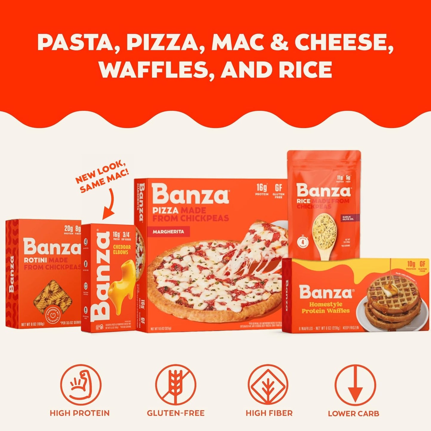 Banza Gluten-Free High-Protein Mac and Cheese – Quick Stovetop Pasta for College Students and Tight Study Schedules