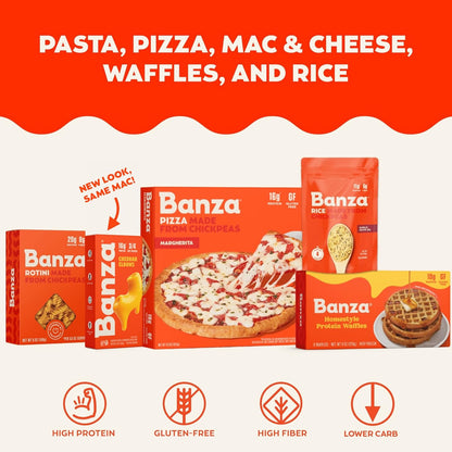 Banza Gluten-Free High-Protein Mac and Cheese – Quick Stovetop Pasta for College Students and Tight Study Schedules