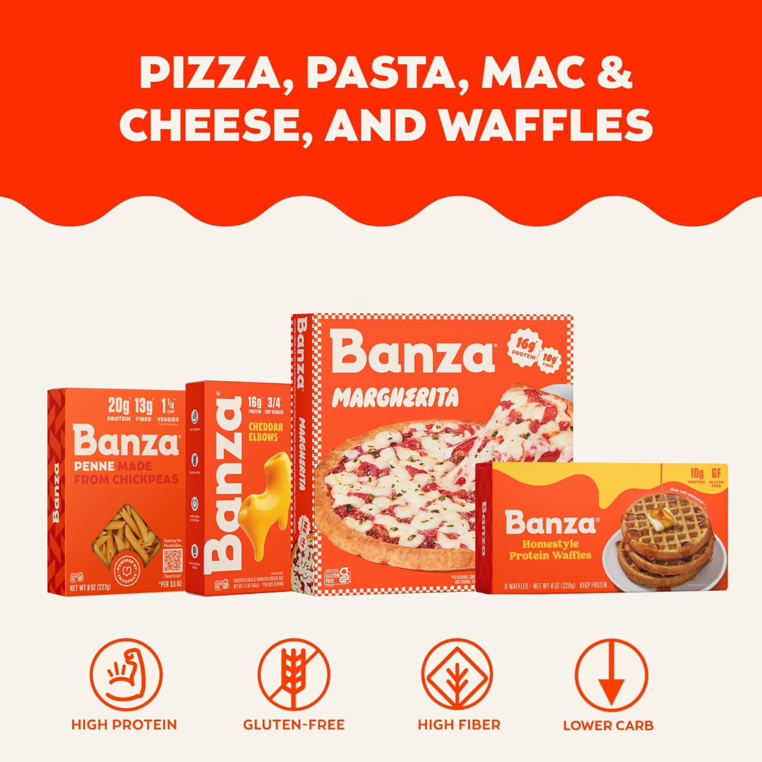 Banza Gluten-Free Spaghetti Pack of 5 - Bulk Pasta for Efficient Meal Prep Sundays and Routine Planning