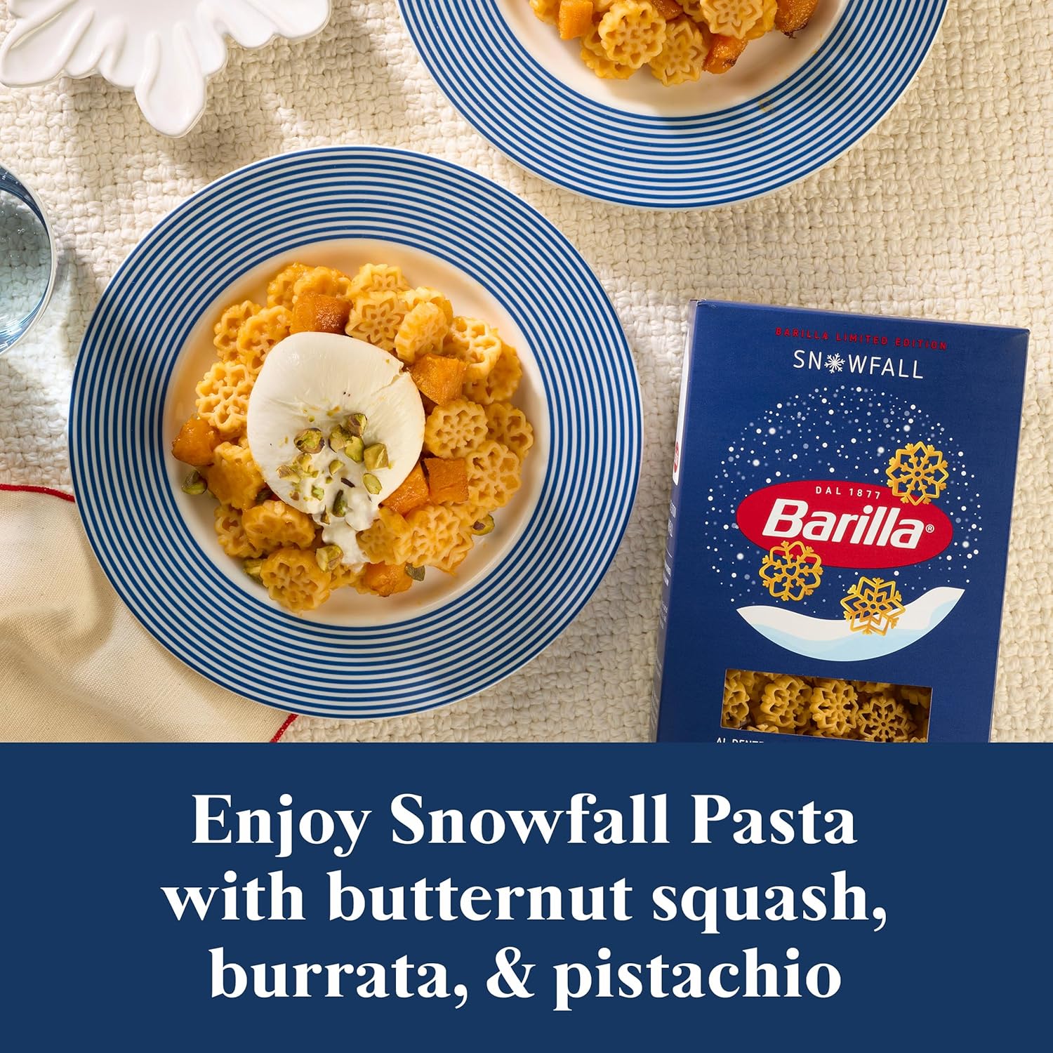 Barilla Snowflake Shaped Pasta, 12 Ounce Box – Decorative Seasonal Side Dish for Picture-Perfect Winter Dinner Parties