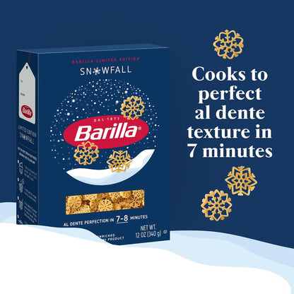 Barilla Snowflake Shaped Pasta, 12 Ounce Box – Decorative Seasonal Side Dish for Picture-Perfect Winter Dinner Parties
