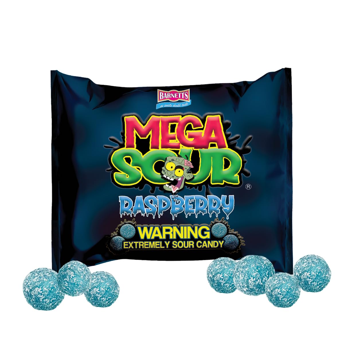 Barnetts Mega Sour Raspberry Candy 227g – Heat-Resistant Raspberry Candy for Home Office Jars, Travel Mugs and Shared Workspaces