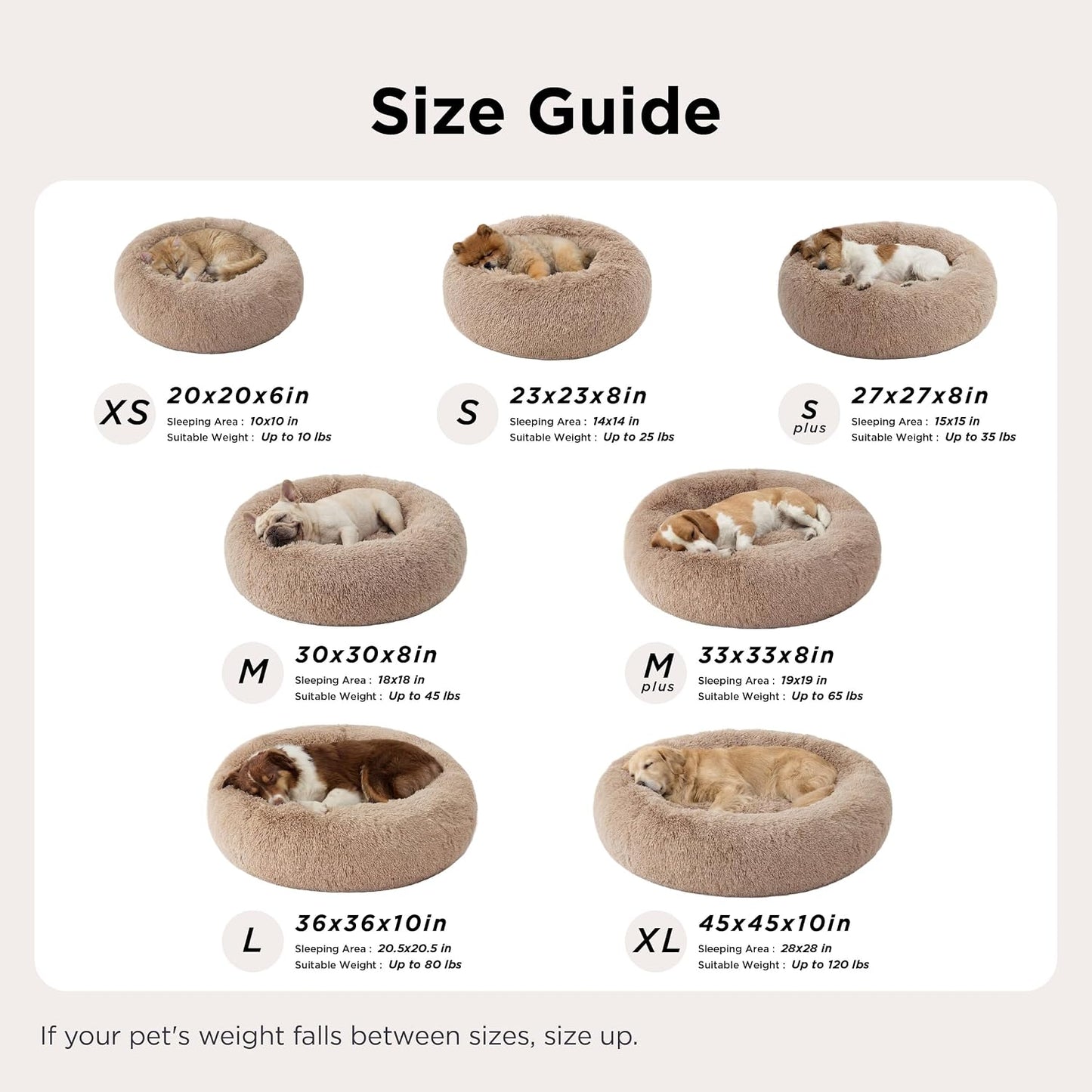 Bedsure Donut Calming Dog Bed – Soft Round Nest for Anxious Pets, 30 inch Washable Faux Fur Bed for Mindful Pet Self-Care