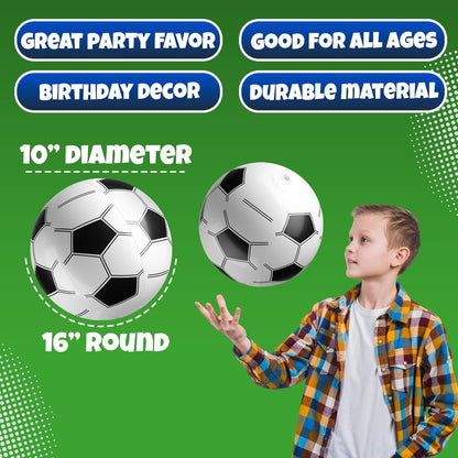 Bedwina 16-Inch Inflatable Soccer Balls Bulk Gift Set 12-Pack – Party Favor Bundle for Soccer-Themed Birthdays and Group Celebrations