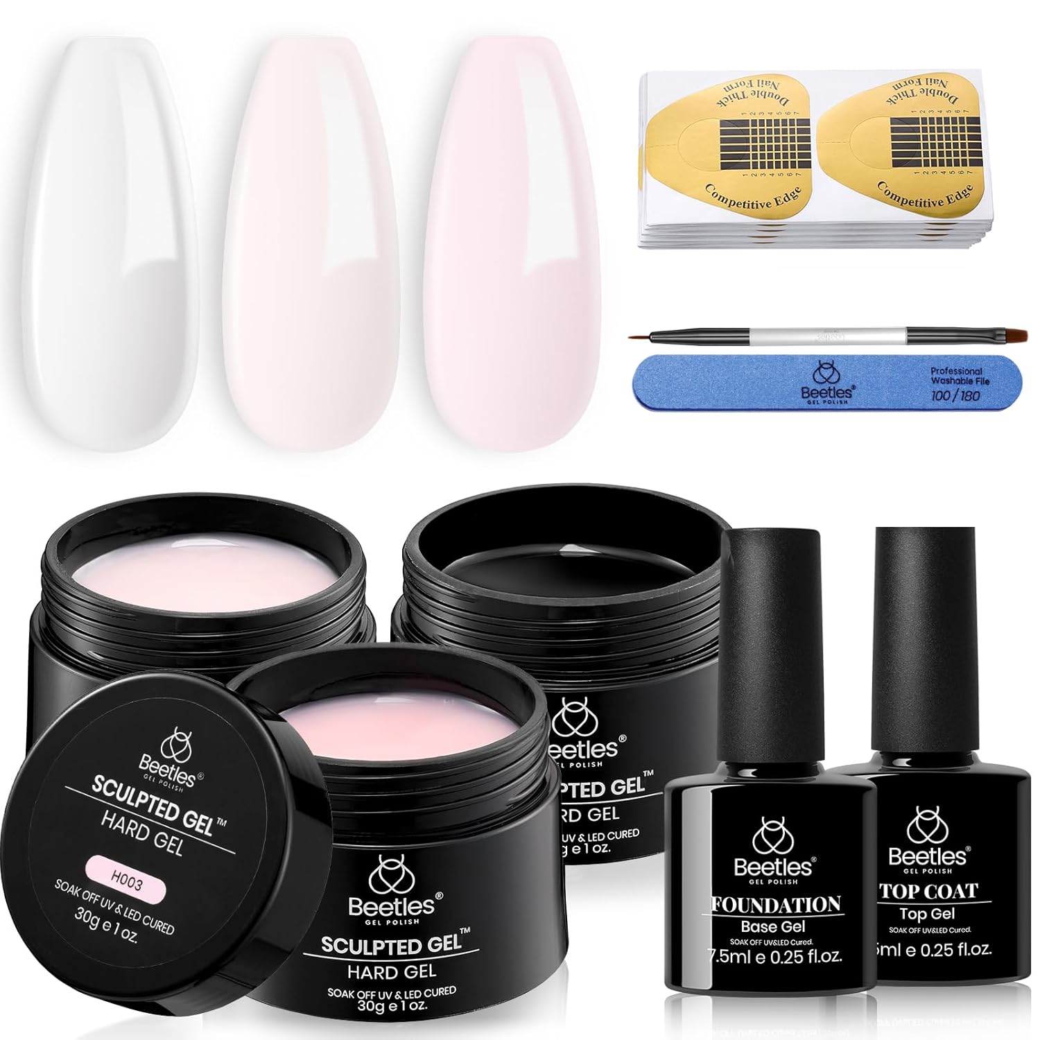 Beetles Builder Gel Manicure System – Less-Is-More Kit for Uncluttered Beauty Counters and Travel Bags
