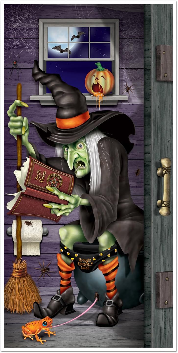 Beistle Skeleton Restroom Door Cover Party Accessory for Neighborhood Block Party Kids Table Area