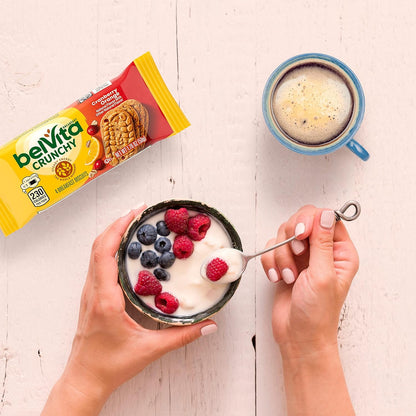 belVita Cranberry Orange Breakfast Biscuits – Mid-Morning Office Snack to Beat the 10am Energy Crash, 8 Individually Wrapped Packs