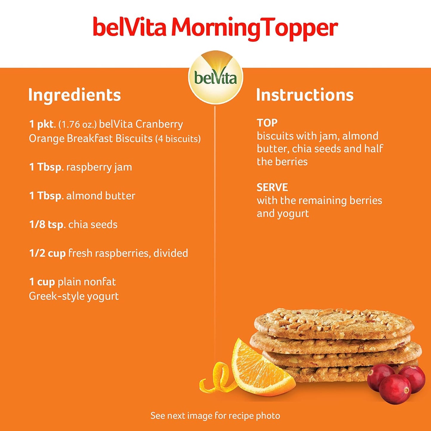 belVita Cranberry Orange Breakfast Biscuits – Mid-Morning Office Snack to Beat the 10am Energy Crash, 8 Individually Wrapped Packs