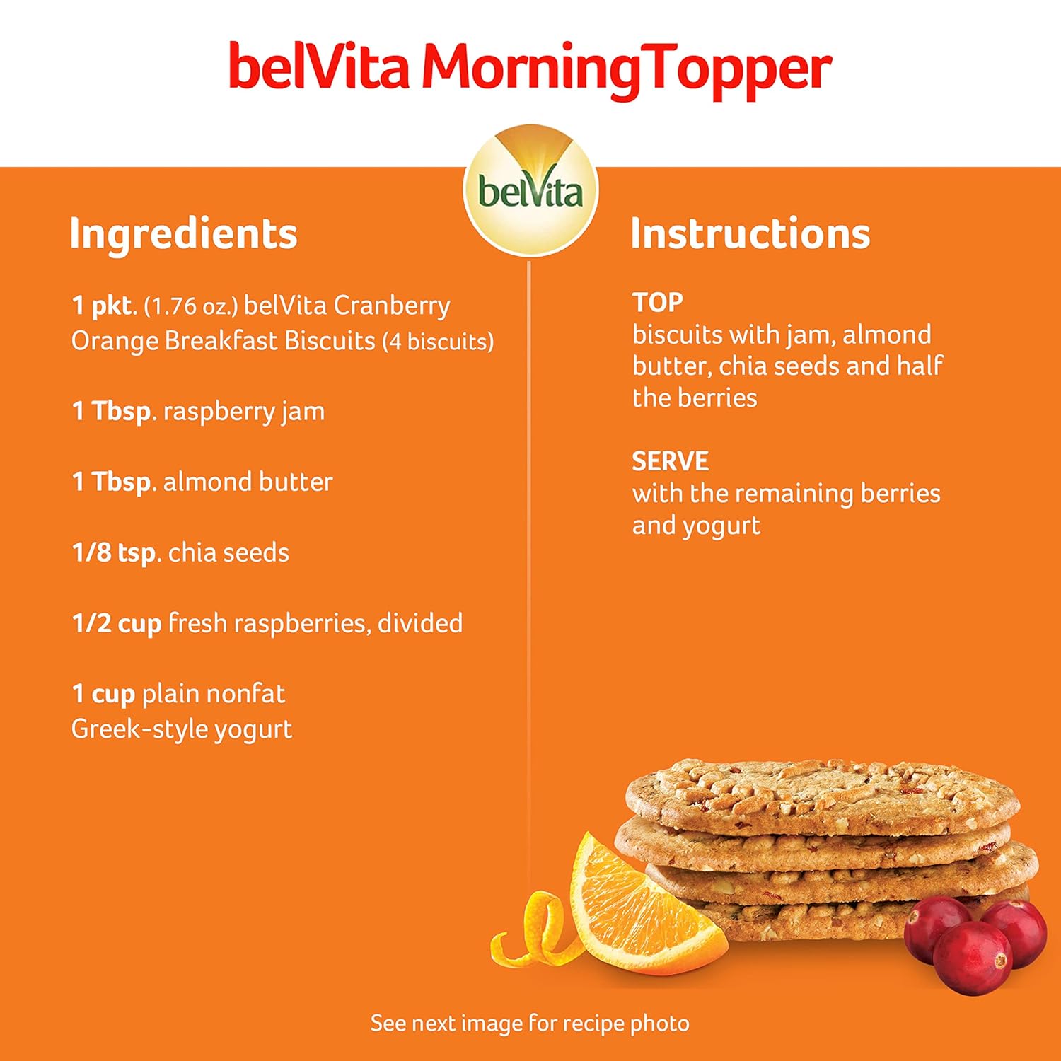 belVita Cranberry Orange Breakfast Biscuits – Mid-Morning Office Snack to Beat the 10am Energy Crash, 8 Individually Wrapped Packs