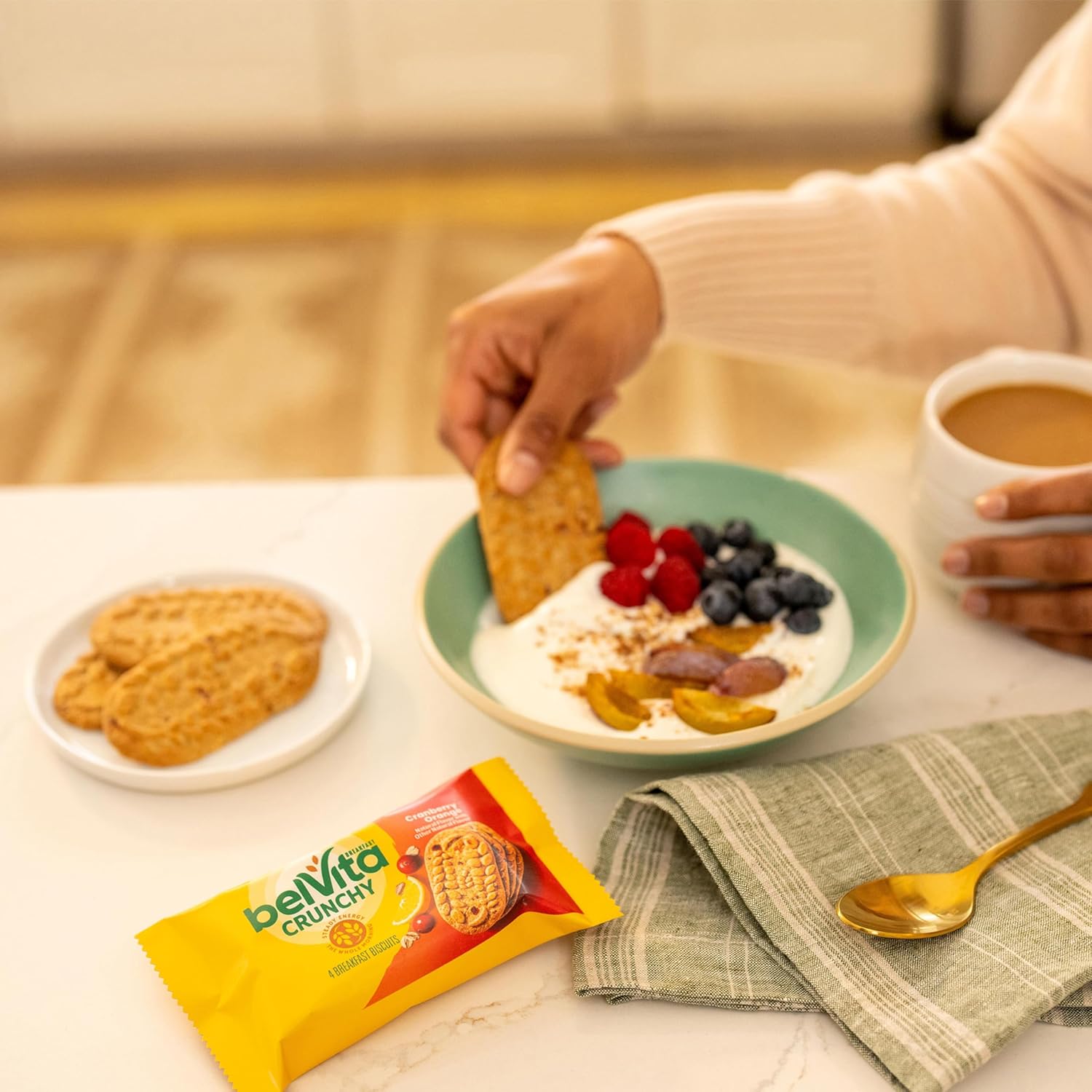 belVita Cranberry Orange Breakfast Biscuits – Mid-Morning Office Snack to Beat the 10am Energy Crash, 8 Individually Wrapped Packs