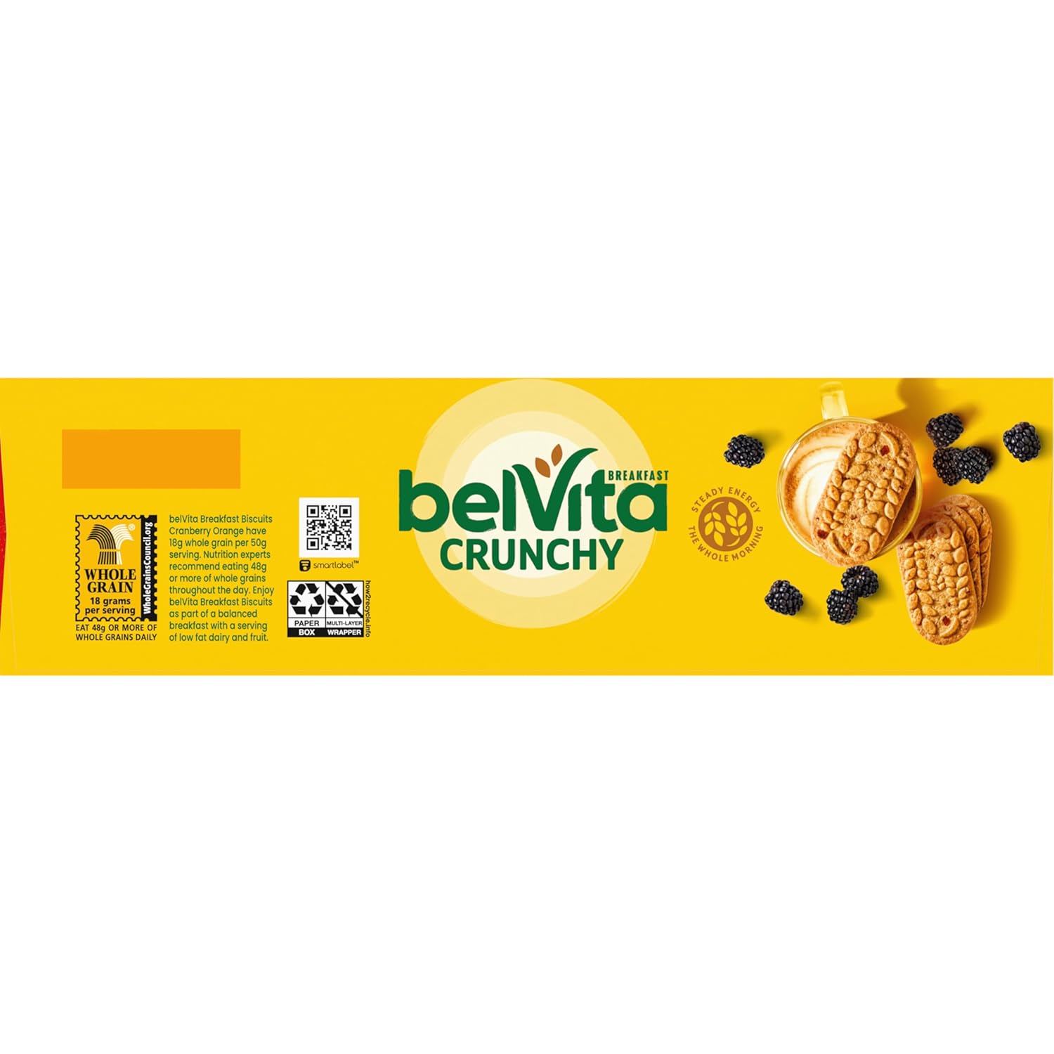 belVita Cranberry Orange Breakfast Biscuits – Mid-Morning Office Snack to Beat the 10am Energy Crash, 8 Individually Wrapped Packs