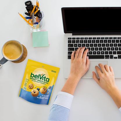 belVita Energy Bites Blueberry Sunflower Seed – Travel-Friendly Pack for Hotel Room and Carry-On