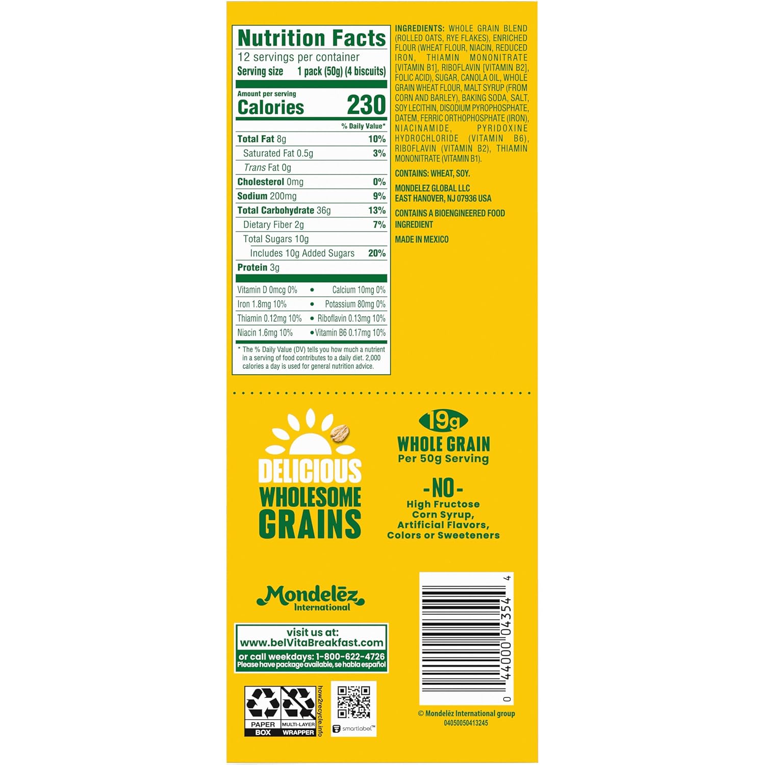 belVita Golden Oat Biscuits Value Pack — Wholesome Whole Grain Snack for Family Pantry and Kid Lunches