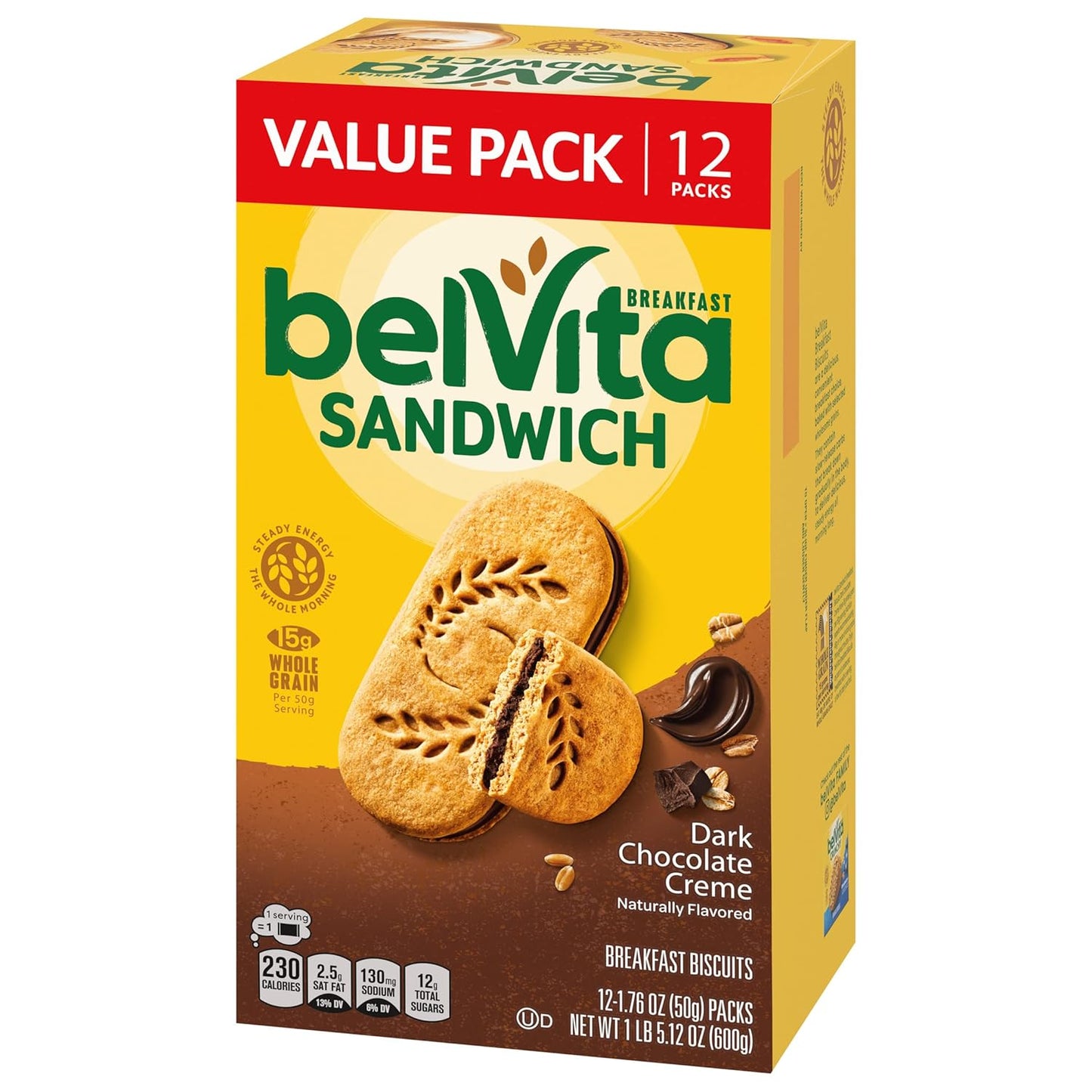 belVita Slow-Release Breakfast Bars – Wholesome Sweet Craving Fix for Health-Conscious Snackers, 12-Pack
