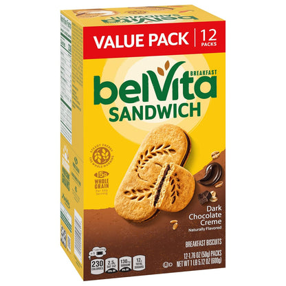 belVita Slow-Release Breakfast Bars – Wholesome Sweet Craving Fix for Health-Conscious Snackers, 12-Pack