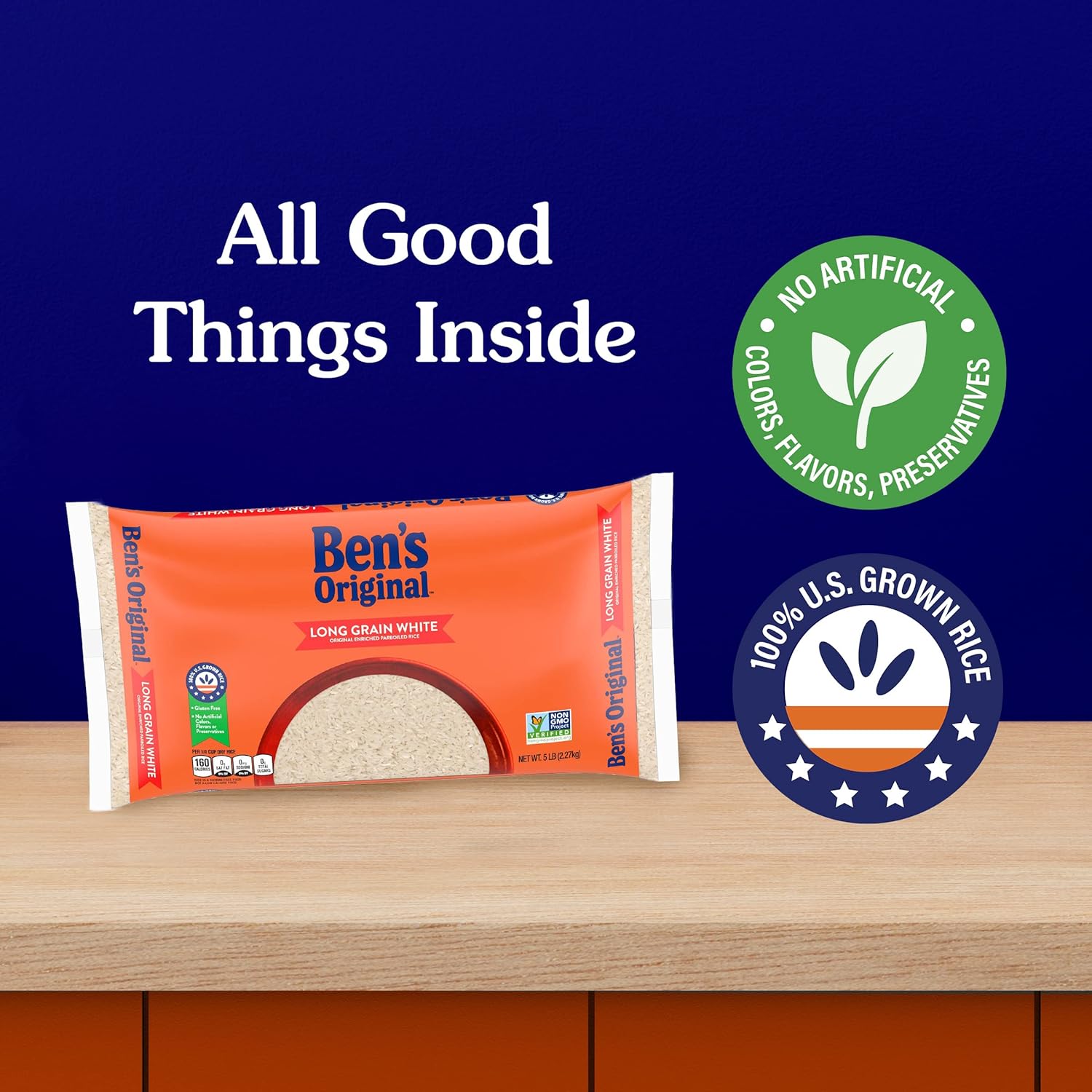 BEN'S ORIGINAL Enriched White Rice, 80 oz Bag – Time-Saving Pantry Staple for Burrito Bowls, Stuffed Peppers and One-Pot Meals