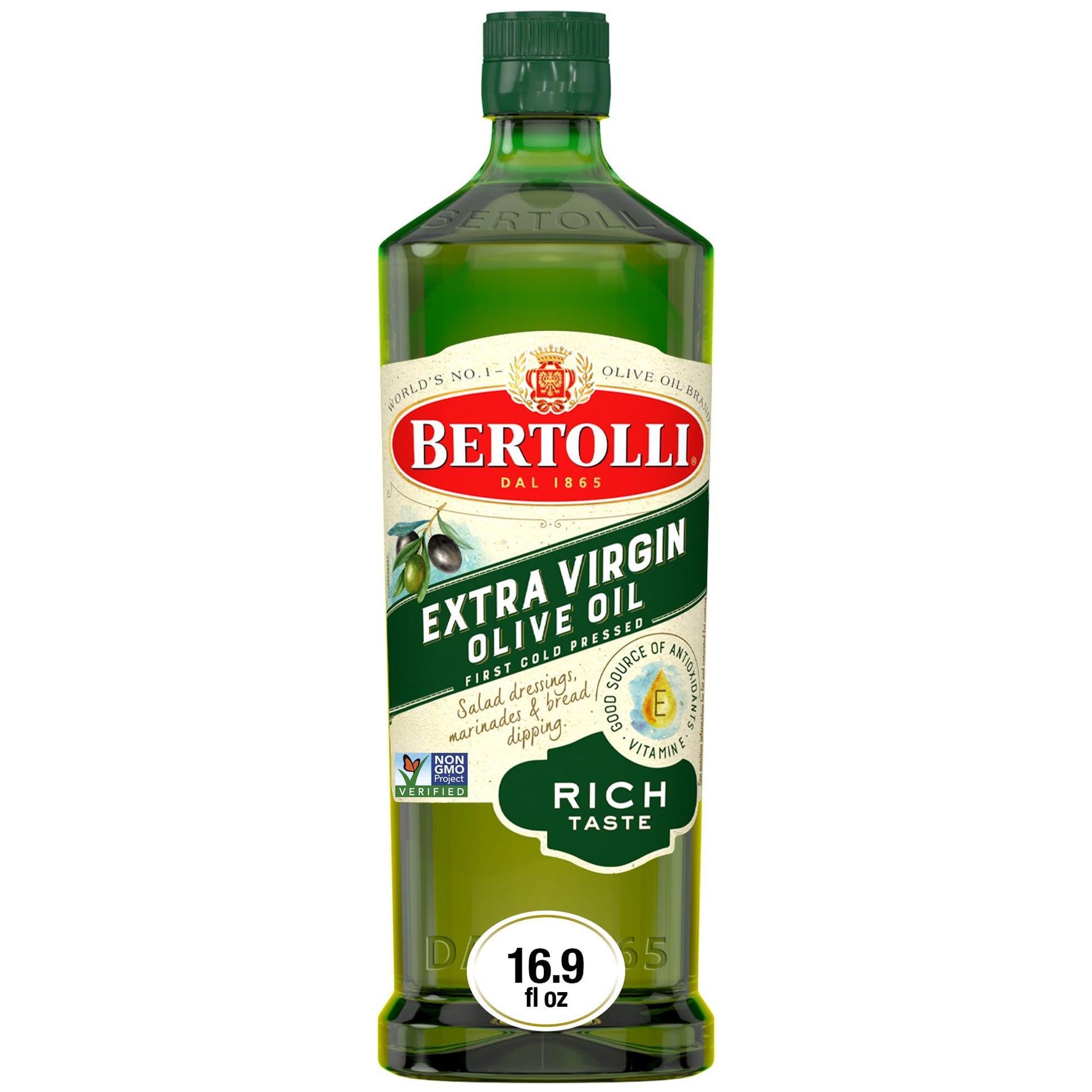 Bertolli Extra Virgin Olive Oil Rich Taste 32 fl oz – Garden-to-Table Oil for Outdoor Herb Harvests