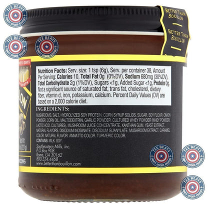 Better Than Bouillon Premium Mushroom Base – Compact 8 oz Jar to Reduce Pantry Clutter
