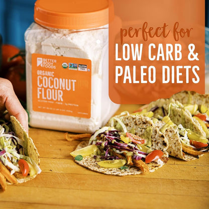 BetterBody Foods Organic Coconut Flour for Birthday Gifts for Gluten-Free Friends and Bakers