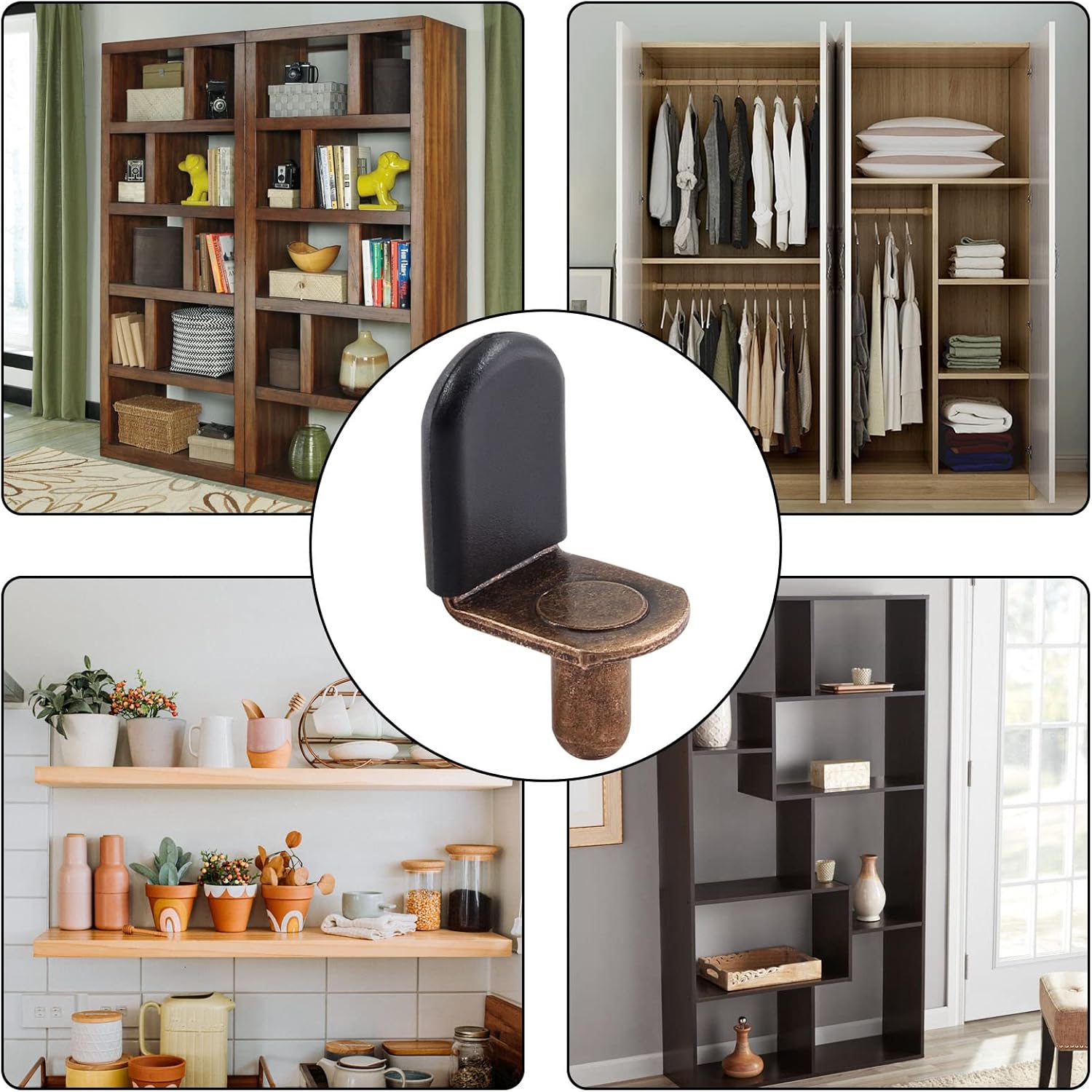 Biaungdo 30 Piece Cabinet Shelf Pegs with Rubber Sleeve Steel Core, Useful Birthday Gift for the Home Renovator