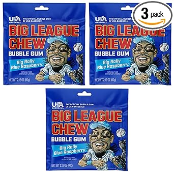 Big League Chew Cotton Candy Bubble Gum 3-Pack - Heat-Stable Foil Packs for Picnic Tables, Bleachers, and Concession Stands