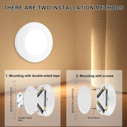 BIGMONAT LED Puck Light – Fire-Free Soft Glow for Nurseries and Playrooms, No Heat Output 3-Pack Wireless Fixture