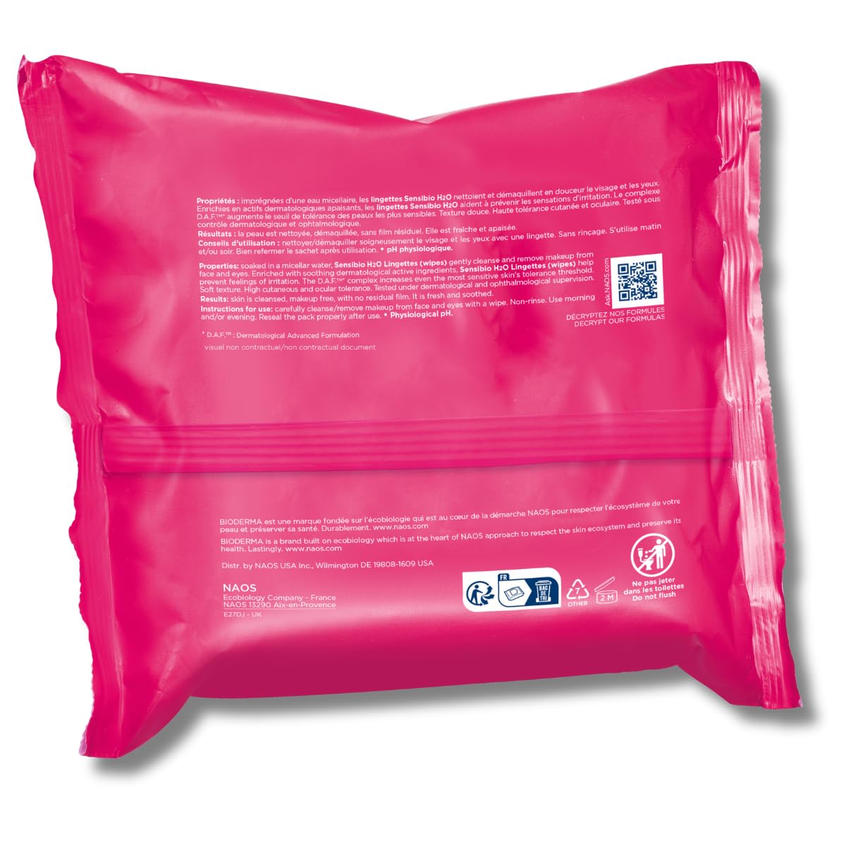 Bioderma Sensibio H2O Wipes – Soothing Bedside Cleanser for Sensitive, Reactive Skin