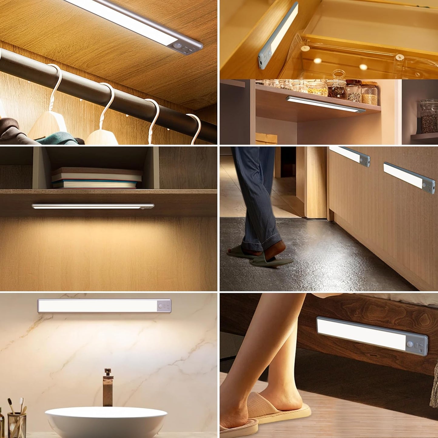 BLS 14.8in Rechargeable Light Bar – Minimal Profile Living Room Mood Lighting, 5-Level Dimmable for Layered Decor