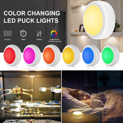 BLS LED Puck Lights — Warm White Mood Lighting to Elevate Bedroom Aesthetic