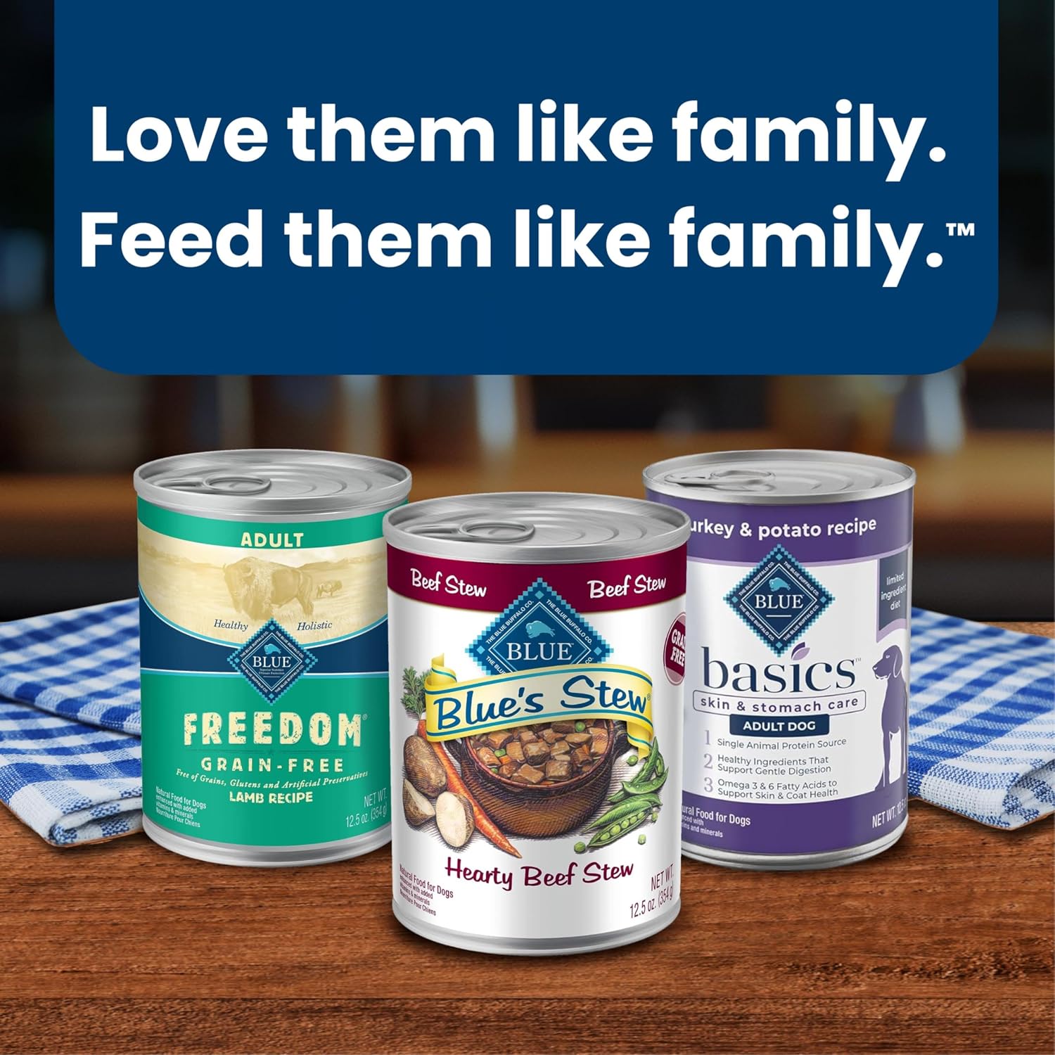 Blue Buffalo Blue's Stew Hearty Beef & Country Chicken Canned Dog Food, Wholesome Hydrating Meal for Wellness-Focused Pet Owners