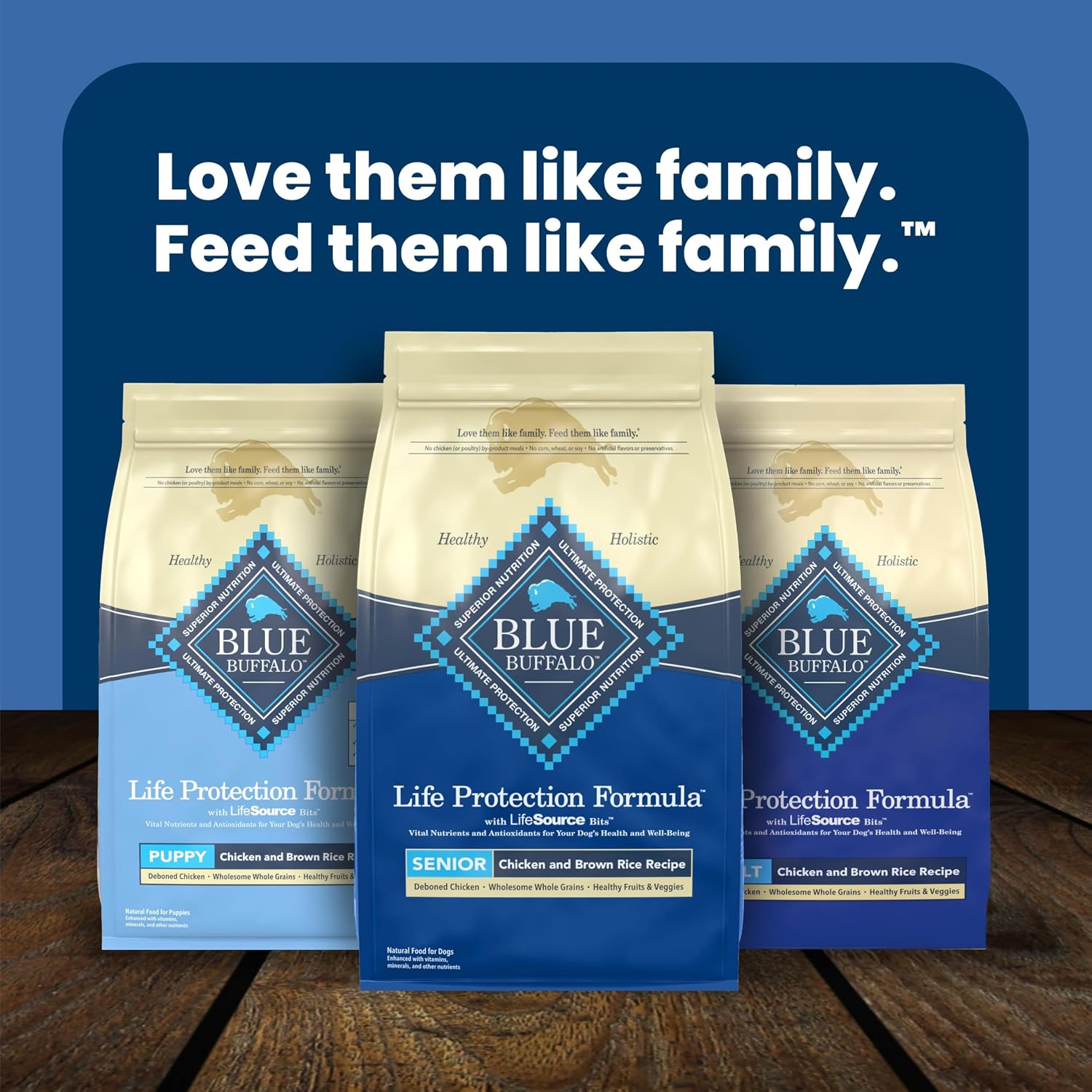 Blue Buffalo Life Protection Senior Dry Dog Food – Wholesome, Vet-Formulated Recipe Free of Artificial Flavors for Older Dogs, 15 lb