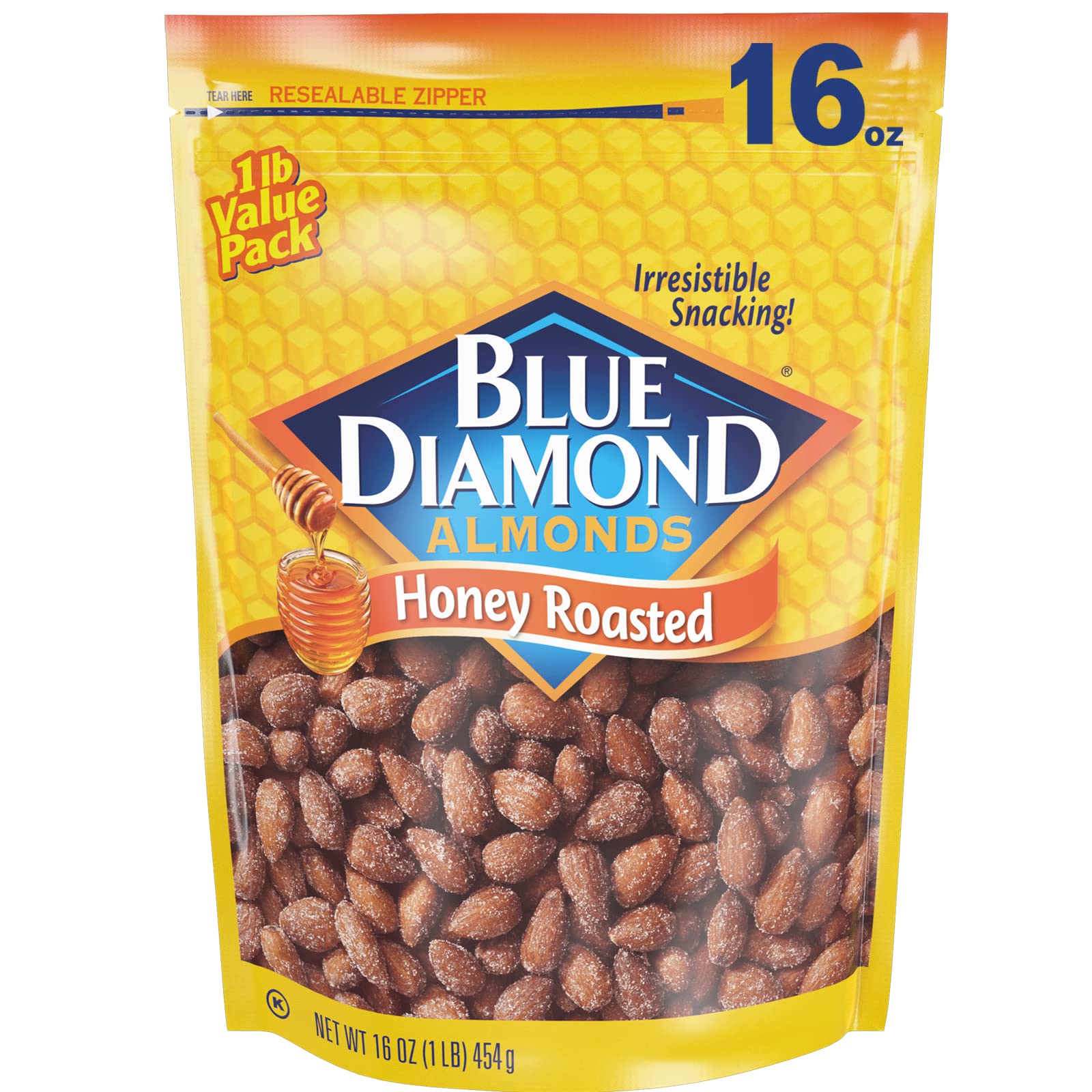Blue Diamond Almonds Honey Roasted Snack Almonds – High-Fiber Guilt-Free Crunch for Personal Wellness Routines