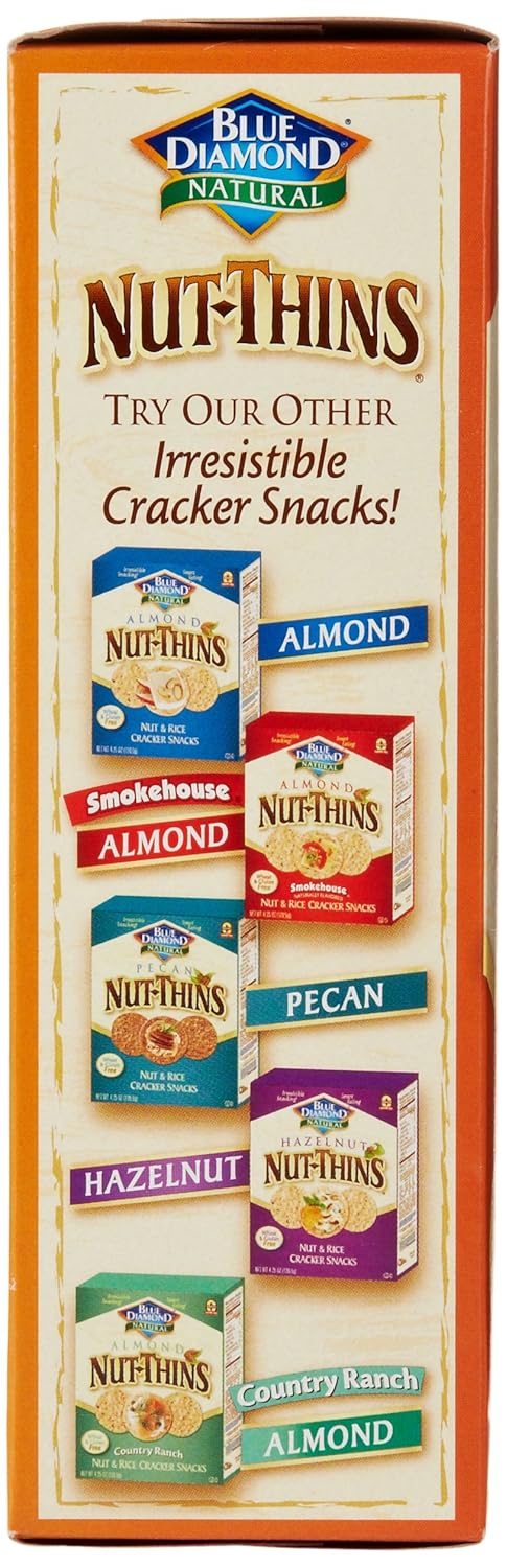 Blue Diamond Almonds Nut Thins Cheddar Cheese – Low-Carb Crunchy Cracker for Diabetic-Friendly Diets