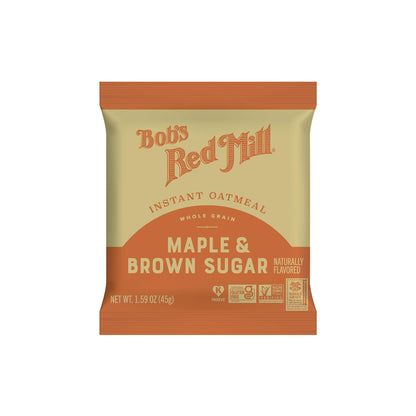 Bob's Red Mill Four-Grain Oat Blend Maple Brown Sugar – Fiber-Rich Breakfast for Health-Conscious Meal Planners, 6 Single-Serve