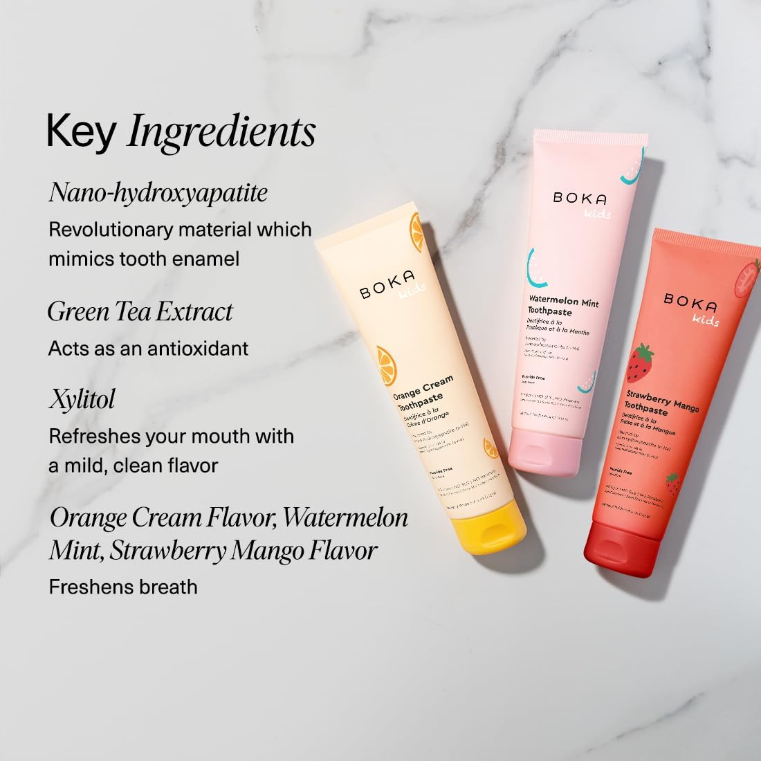 Boka Safe Kids' Toothpaste – No Fluoride, No Artificial Colors, Trusted Ingredient Profile