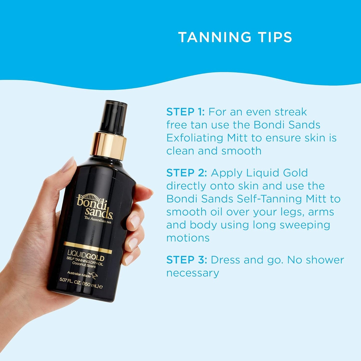 Bondi Sands Liquid Gold Self Tanning Dry Oil – Luxury Gift-Ready Sunless Tan with Argan-Infused Elixir Finish