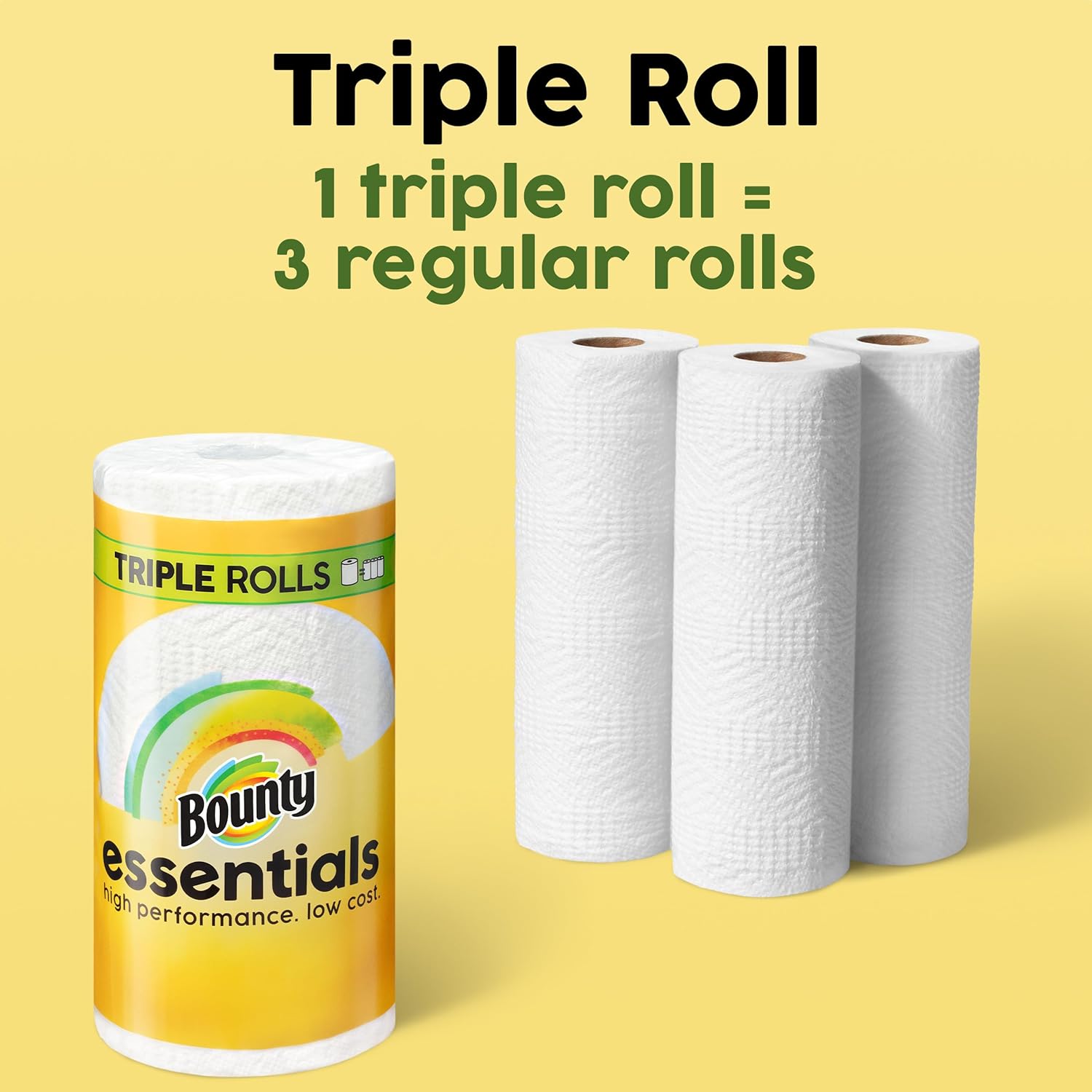 Bounty Essentials Select-A-Size Paper Towels – Tidy Countertop Look for Open-Concept Dining Areas, 2 Triple Rolls