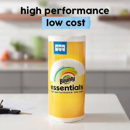Bounty Essentials Select-A-Size Paper Towels – Tidy Countertop Look for Open-Concept Dining Areas, 2 Triple Rolls