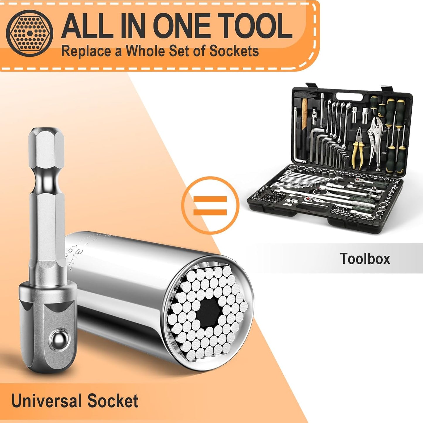 [Brand Name] Super Grip Socket with Drill Adapter - DIY Home Repair Power Tool for Furniture Assembly and Carpentry