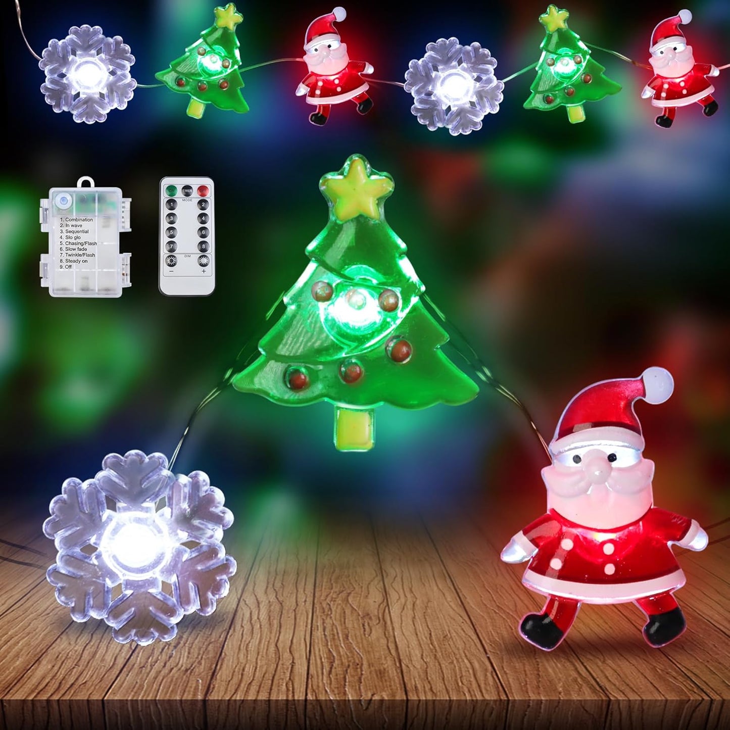 [BRAND] Portable 10FT Holiday Lights No Outlet Needed – Camping, Outdoor Dining, and Open Air Party Lighting