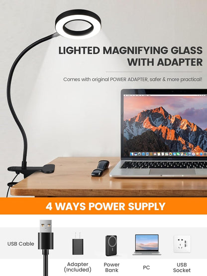 Brightech ViewMax – Workbench Magnifying Lamp, Precision Light for Mini Circuit Boards and Repairs