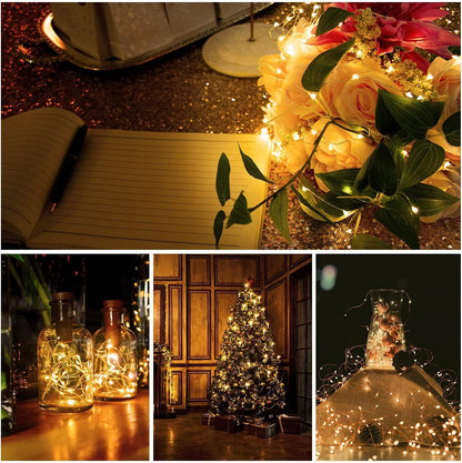 Brightever Battery Powered String Lights 12 Pack – Mindful Evening Ambiance for Bedroom and Yoga Space, 3000K Warm White Copper Wire Twinkle Lights