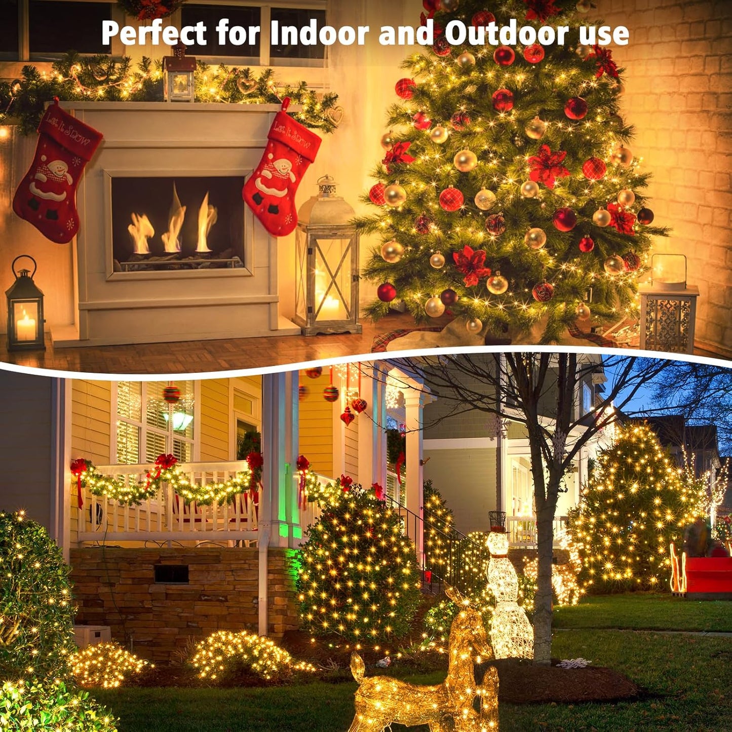 Brightever Twinkle Lights – Simple Scandinavian Home Accent, 16.4FT Battery Operated LED Lights Dark Green Wire 2 Pack