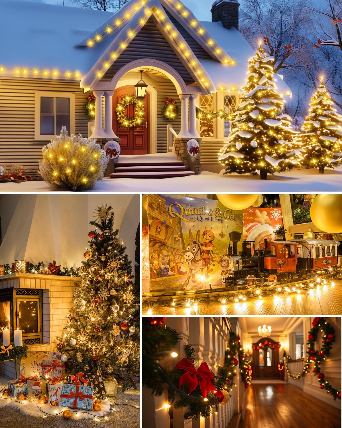 Brightown 50 LED String Lights 14ft - Warm White Bedroom Canopy & Staircase Accent Lighting, Decorative Indoor Lights for Cozy Home Atmosphere