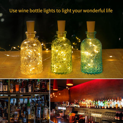 Brightown Bottle String Lights – Rustic Farmhouse Mantel Glow, 20 Micro LEDs in Warm White for Craft Room Styling