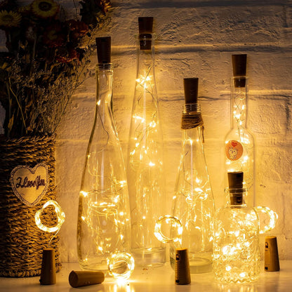 Brightown Bottle String Lights – Rustic Farmhouse Mantel Glow, 20 Micro LEDs in Warm White for Craft Room Styling