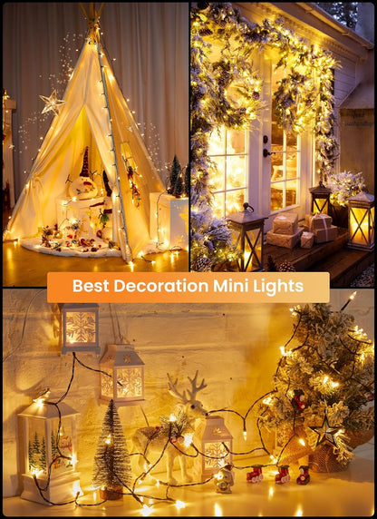 Brightown Christmas Mini Lights – Romantic Valentine's Day Gift for Couples, 39 ft Twinkle String Lights Bedroom